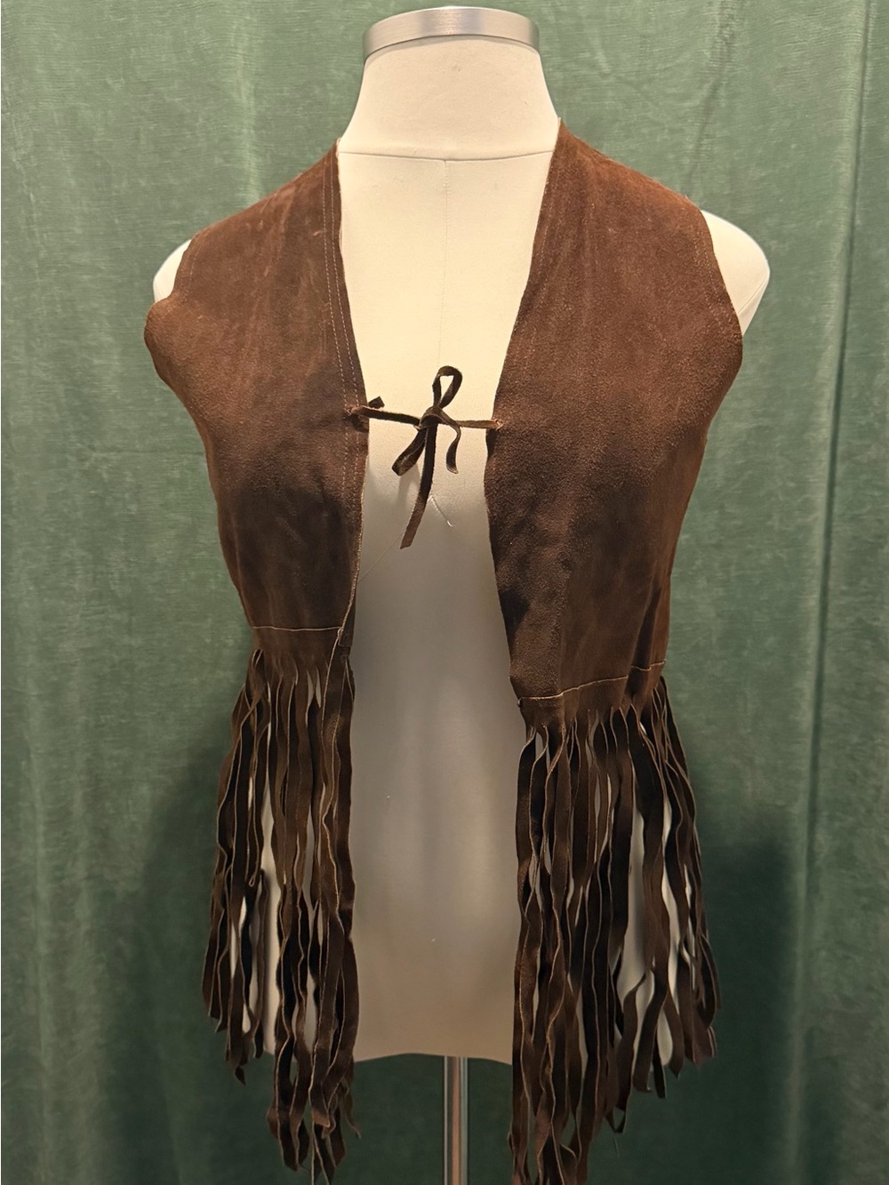 Vintage Brown Suede Fringe Vest - Women Jackets & Coats